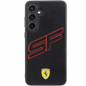 Ferrari Big SF Perforated viedtālruņa apvalks Samsung Galaxy S24 - melns