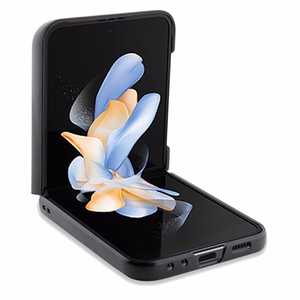 BMW ādas Hot Stamp viedtālruņa apvalks Samsung Galaxy Z Flip 5 - melns
