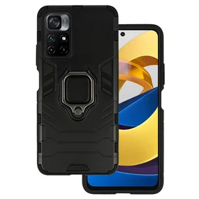 Viedtālruņa apvalks Ring Armor Case for Xiaomi Poco M4 Pro 5G - melns