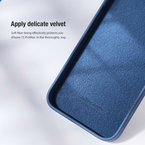 Nillkin CamShield zīdains silikona apvalks iPhone 15 Pro Max tumši violetā