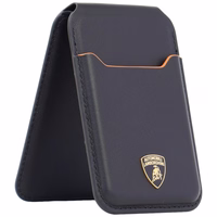 Magnētisks maks Lamborghini D1 Genuine Leather MagSafe statīvs tālrunim oranžs