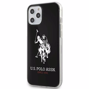 US Polo USHCP12LTPUHRBK Shiny Big Logo vāciņš ierīcei iPhone 12 Pro Max 6.7", melns