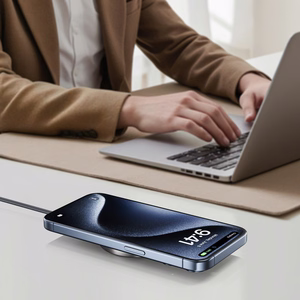 Acefast E24 Qi2 15W magnētiskais induktīvais lādētājs ar 1.2m USB-C kabeli - melns