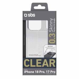 SBS Skinny maciņš modelim iPhone 18 Pro / 17 Pro – caurspīdīgs