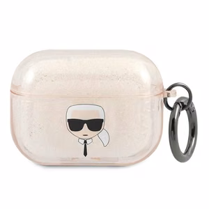 Karl Lagerfeld Glitter Karl's Head Case for AirPods Pro - Black