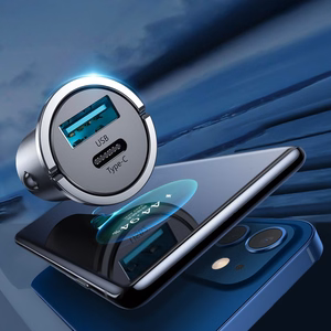 Joyroom ātrais automobiļu lādētājs USB Type-C / USB 45 W 5 A Power Delivery Quick Charge 3.0 AFC SCP pelēks (C-A35)