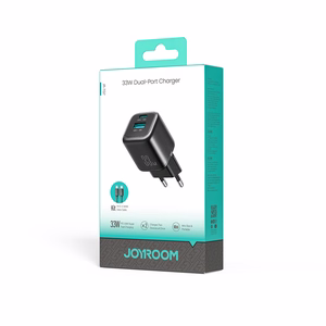 Joyroom JR-TG7 33W USB-A + USB-C sienas lādētājs ar 60W USB-C uz USB-C 1m kabeli melns