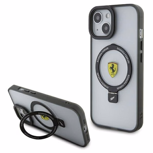 Ferrari FEHMP15SUSCAH iPhone 15 6.1" caurspīdīgs cietais apvalks ar gredzena statīvu 2023 kolekcija Magnētiskais