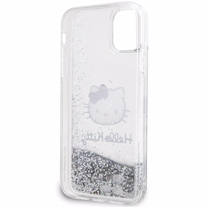 Hello Kitty šķidruma spīguļu piekariņa kaķa galvas viedtālruņa apvalks iPhone 11 / Xr - sudraba
