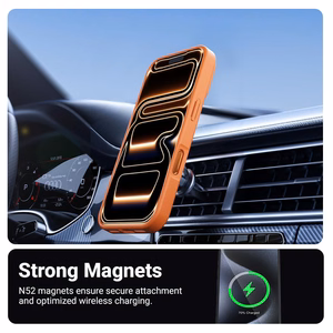 Crong Hybrid Matte Magnetic MagSafe vāciņš ierīcei iPhone 17 Pro Max, oranžs