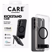 CARE by PanzerGlass Black Kickstand & QI Case for Samsung Galaxy S26+ - Transparent