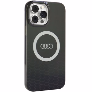 Audi IML Big Logo Magnētiskais apvalks iPhone 13 Pro Max - melns