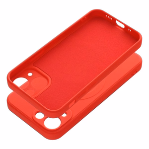 Чехол для iPhone 13 Mini силиконовый Mag Cover совместимый с MagSafe красный