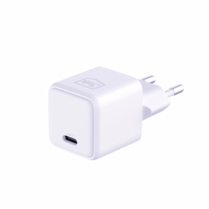 3mk Hyper Charger PD GaN 25W sienas lādētājs ar USB-C kabeli – balts