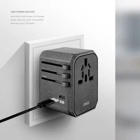 Uniq Voyage LITHOS Collective 33W 2xUSB PD 18W QC 3.0 ceļojumu adapteris - pelēks