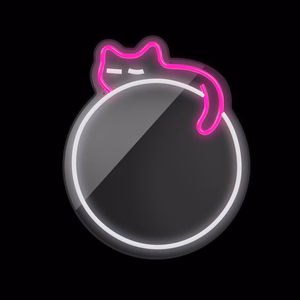 Neon MIRROR LED SLEEPING CAT balts rozā FMNE03 Forever Light