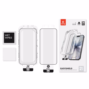 Crong EasyShield 2-Pack rūdīta stikla ekrāna aizsargi iPhone 17e / 16e / 14 / 13 / 13 Pro, 2 gab.