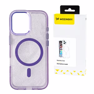 Wozinsky Spīdīgs viedtālruņa apvalks MagSafe Samsung Galaxy S24 FE - violets ar spīdumiem
