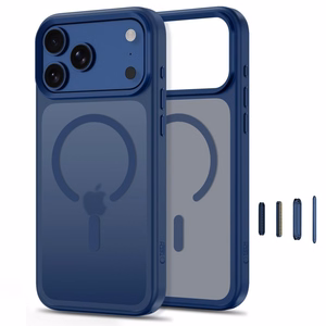 Tech-Protect Magmat MagSafe CC maciņš iPhone 18 Pro / 17 Pro, matēts tumši zils