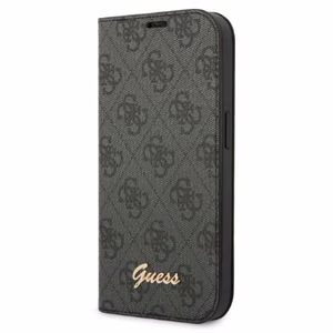 Guess GUBKP14SHG4SHK iPhone 14 6.1 "melna / melna grāmata 4G Vintage Gold Logo
