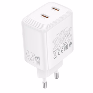 Borofone сетевое зарядное устройство BN31 Cargador GaN - 2xType C - QC 3.0 PD 45W белый
