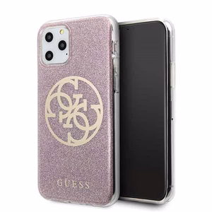 Guess GUHCN58PCUGLPI iPhone 11 Pro rozā/rozā hard case 4G Circle Glitter