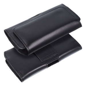 ROYAL universāls horizontāls ādas jostas apvalks izmērs 2XL SAMSUNG A21s / S20 ULTRA / S21 ULTRA / A70 / A71 / XIAOMI REDMI 9 / HUAWEI P SMART PRO melns