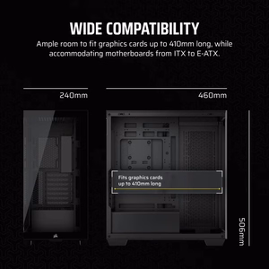 Corsair Midi Tower 3500X LXR LINK TG melns
