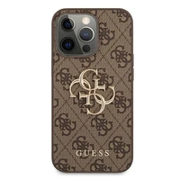 Guess GUHCP13X4GMGBR iPhone 13 Pro Max 6.7" brūns cietais apvalks 4G Liels Metāla Logotips