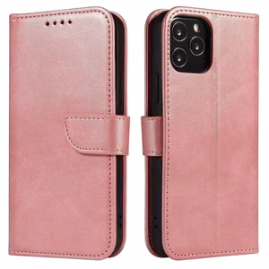 Magnet Case elegants viedtālruņa apvalks ar vāciņu un statīva funkciju Samsung Galaxy A03s (166.5) rozā