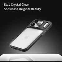 Rock Guard sērijas viedtālruņa apvalks Iphone 17 Pro Max caurspīdīgs-melns