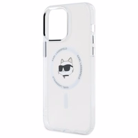 Karl Lagerfeld IML Metāla Choupette galva MagSafe apvalks iPhone 14 Pro Max - balts