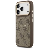 Guess 4G PU Classic Logo Magnētiskais viedtālruņa apvalks iPhone 17 Pro - brūns