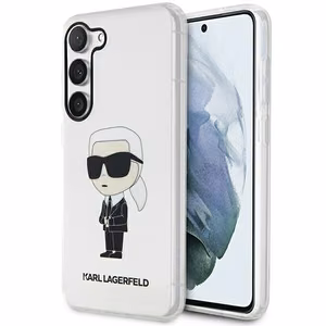 Karl Lagerfeld KLHCS23MHNIKTCT S23+ S916 caurspīdīgs cietais viedtālruņa apvalks Ikonik Karl Lagerfeld