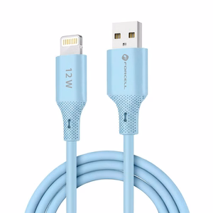 FORCELL F-ENERGY C343 kabelis USB A uz Lightning 2,4A 12W Silikona 1 m zils