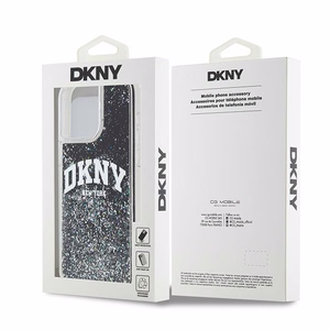 DKNY Liquid Glitter Big Logo viedtālruņa apvalks iPhone 13 Pro Max - melns