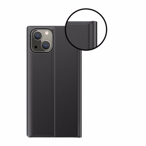 Sleep Case grāmatas tipa apvalks ar viedo logu iPhone 13 mini rozā