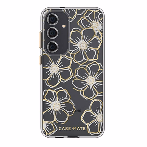 Case-Mate Floral Gems vāciņš ierīcei Samsung Galaxy S24+, zelta krāsā