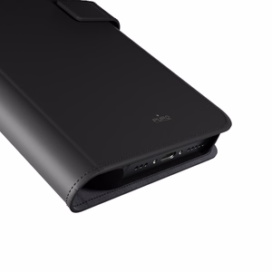 Puro Wallet noņemams magnētiskais 2in1 PU ādas viedtālruņa apvalks ar atloku un maku iPhone 16 - melns