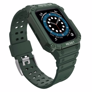 Aizsargājošā siksniņa Apple Watch 42/44/45mm bruņots apvalks - zaļa
