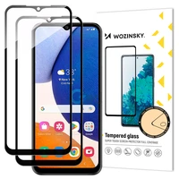 Wozinsky 2x pilnās līmes rūdītais stikls Samsung Galaxy A14 5G / A14 9H pilnekrāna rūdītais stikls ar melnu rāmi