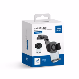 Car turētājs for mobile phone with windshield and dashboard mount zils STAR Long Neck Crystal melns