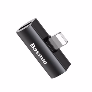 Adapteris Baseus L46 melns (ieeja Lightning / izeja 2x Lightning)