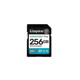 Kingston memory card 256GB SDXC Canvas Go Plus Gen4 200MB/s C10 UHS-I U3 V30