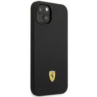 Viedtālruņa apvalks Ferrari FEHCP14SSIBBK iPhone 14 6.1 melns silikona metāla logotips