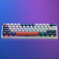 Machenike K500-B61 Vadu mehāniskā spēļu tastatūra ar apgaismojumu, Red Switch - balts un zils