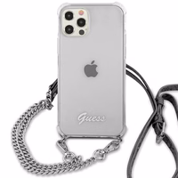 Guess GUHCP12LKC4GSSI iPhone 12 Pro Max 6.7" Caurspīdīgs cietais apvalks 4G Sudraba ķēde