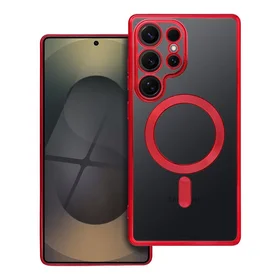 ELECTRO MAG COVER magnētiskais viedtālruņa apvalks, saderīgs ar MagSafe, paredzēts SAMSUNG S25 Ultra, sarkans