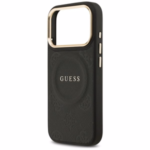 Guess Peony Hot Stamp MagSafe viedtālruņa apvalks iPhone 17 Pro Max - melns