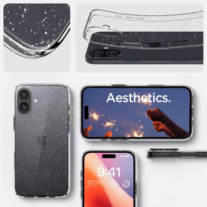 Spigen Liquid Crystal vāciņš ierīcei iPhone 16 6.1", caurspīdīgs ar spīdumiem